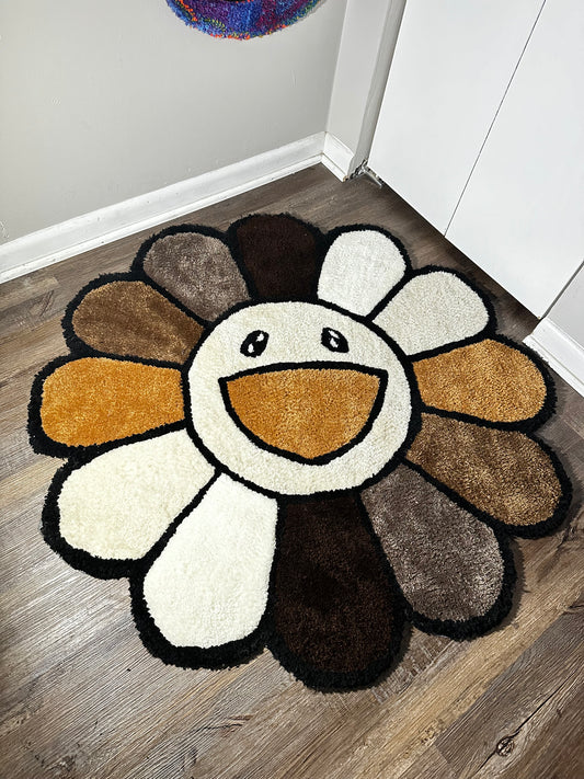 Smiling Flower Rug Brown