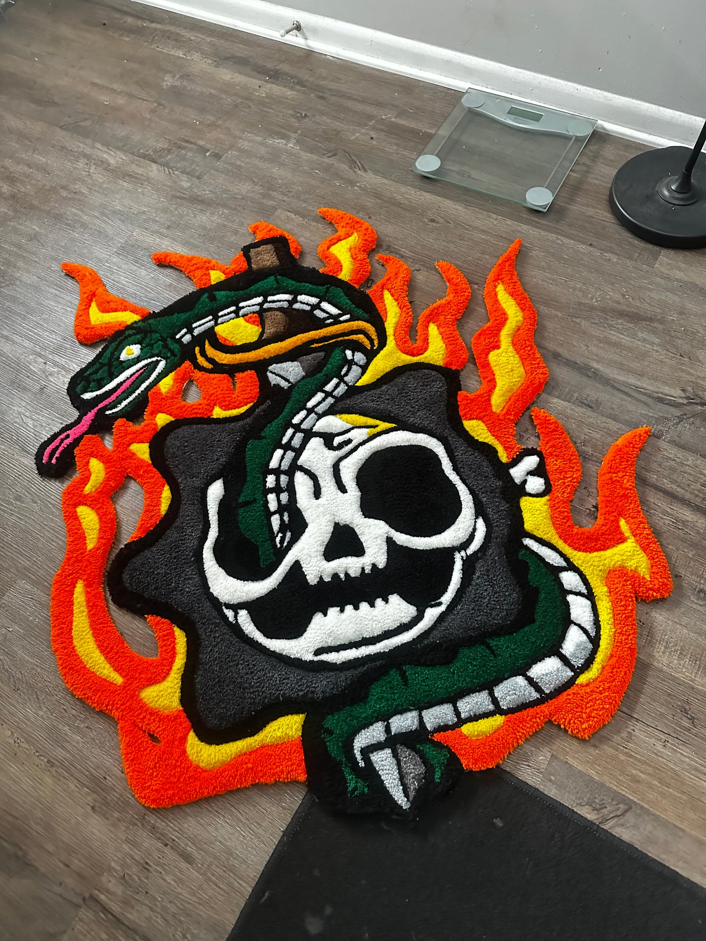 Hell Bound Skull Glo Rug