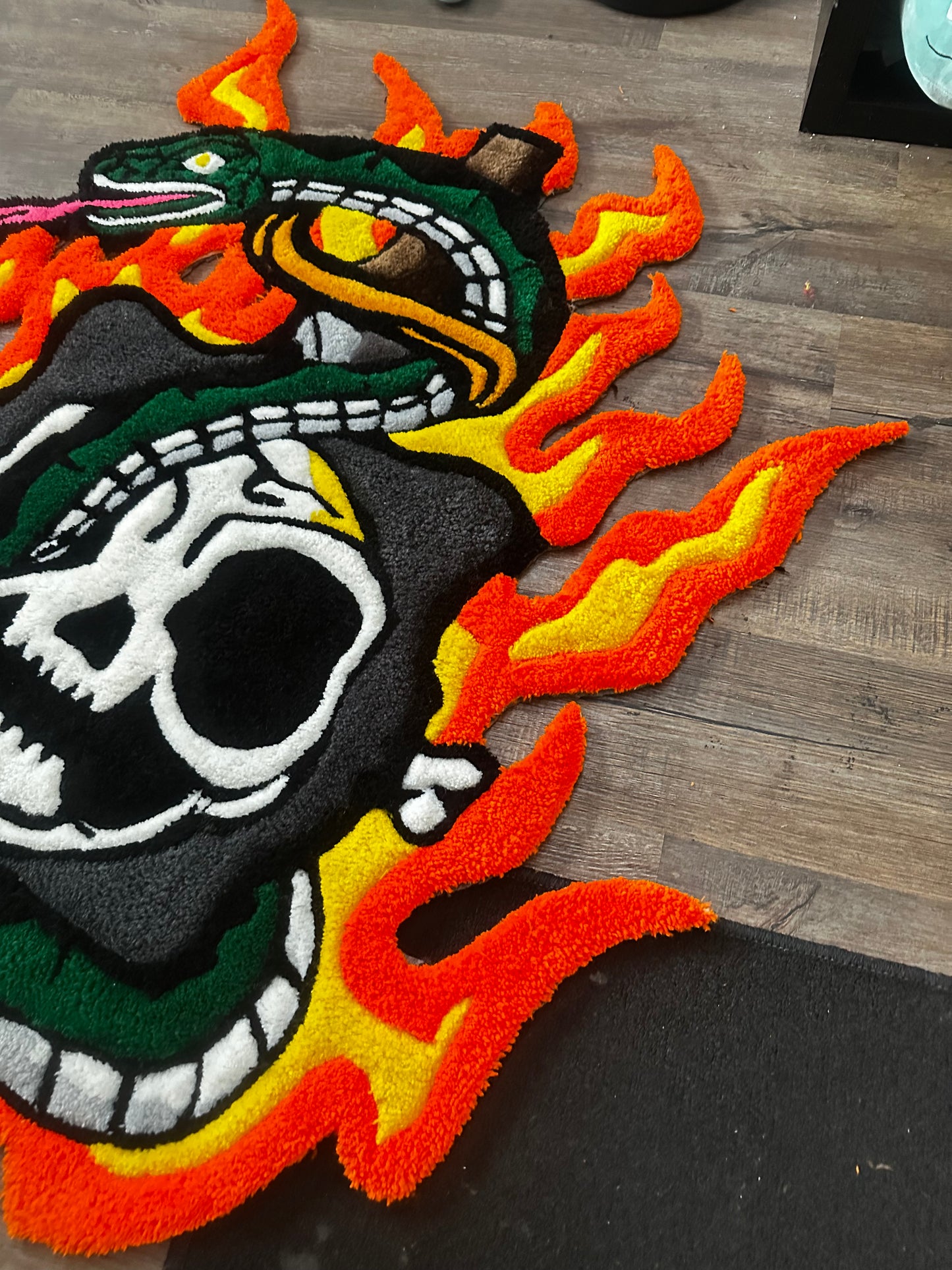 Hell Bound Skull Glo Rug