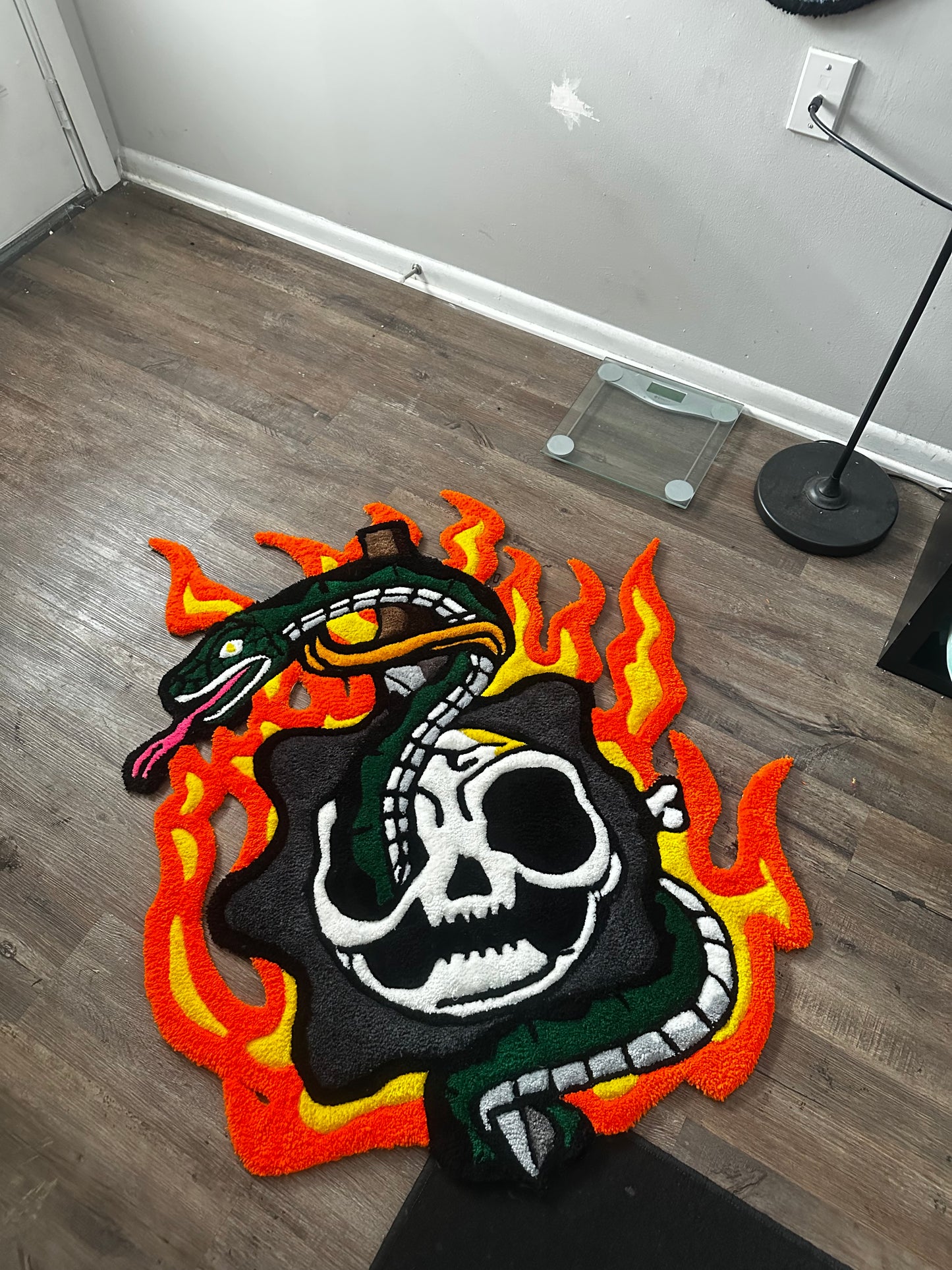 Hell Bound Skull Glo Rug