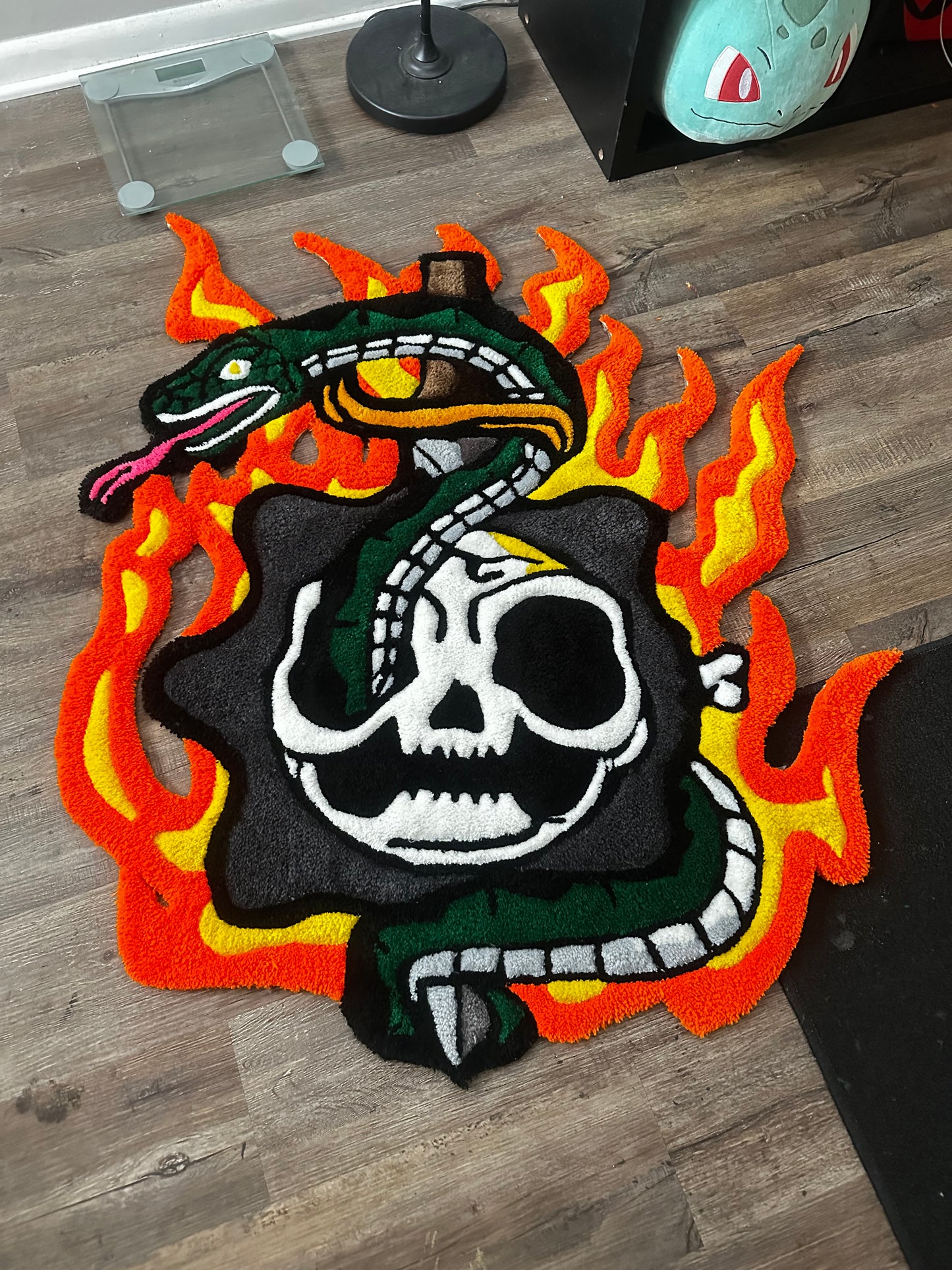 Hell Bound Skull Glo Rug