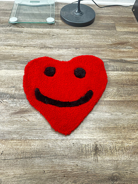 Smiling Red Heart Rug